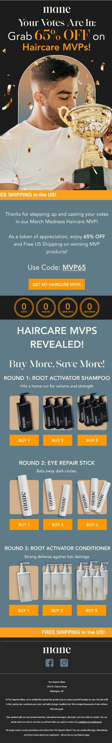 mane email campaign sample