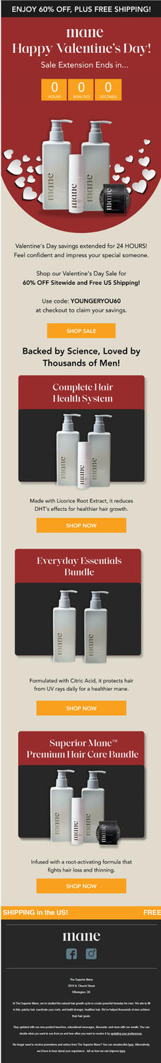 Valentines day email campaign